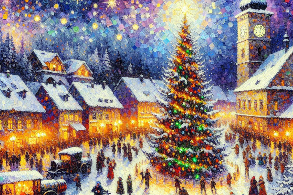 image of the blossoming fruit trees in the orchard next to the Church of the Transfiguration and Chapter House